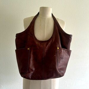 Brown/red/burgundy FRYE leather bag